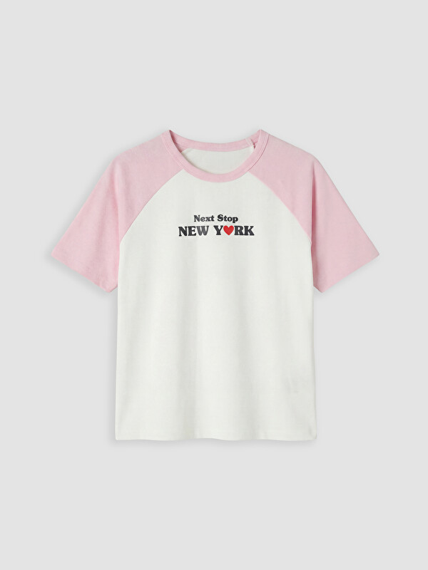 LCW Kids Yazı Baskılı Kız Çocuk Tişört