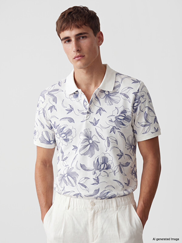 LCW Vision Polo Yaka Desenli Pike Erkek Tişört
