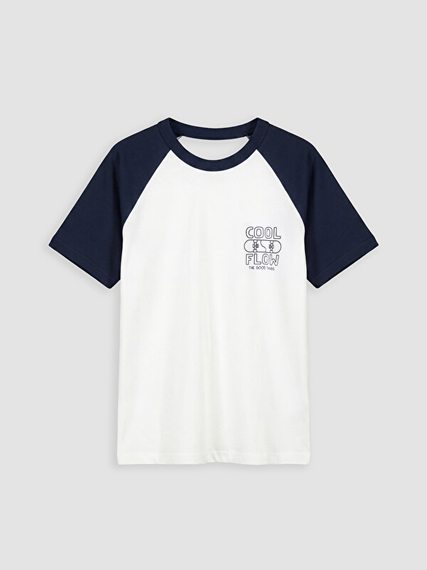 LCW Kids Bisiklet Yaka Reglan Kollu Baskılı Erkek Çocuk Tişört