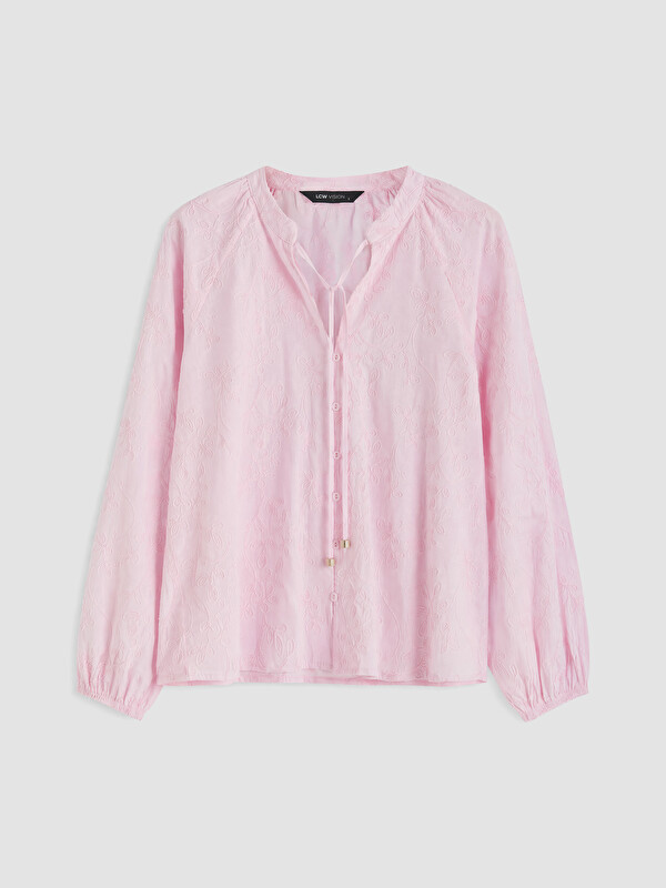 LCW Vision Nakışlı Oversize %100 Pamuklu Bluz
