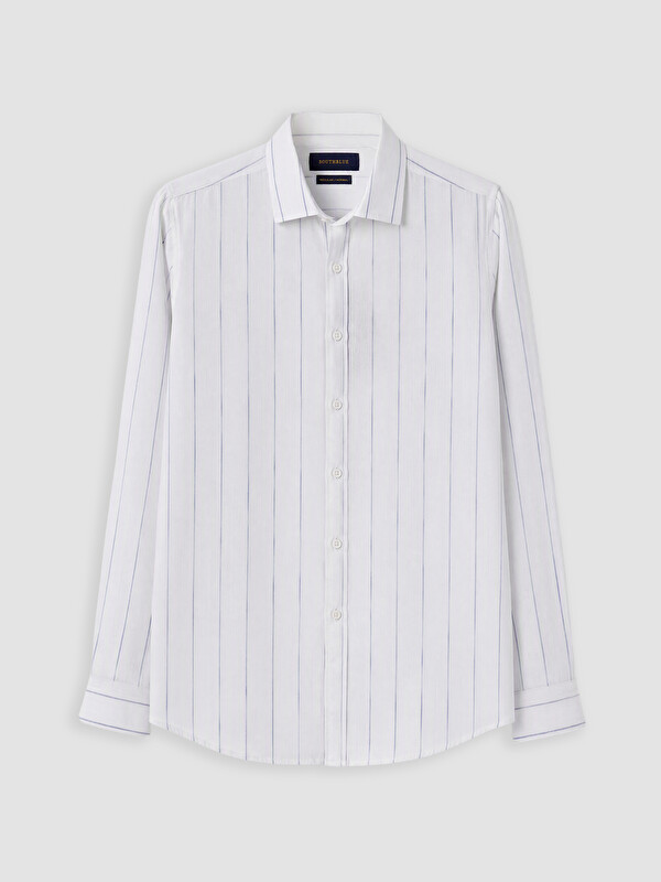 SOUTHBLUE Рубашка Regular Fit в полоску из 100% льна для мужчин