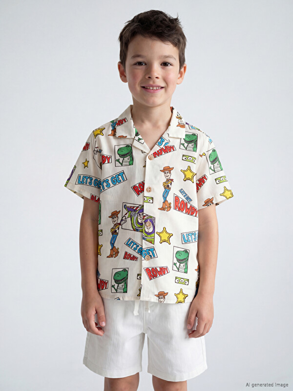 LCW Kids Toy Story Baskılı Erkek Çocuk Gömlek