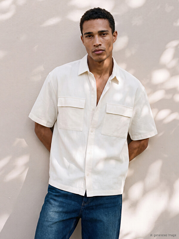 XSIDE Relax Fit Linen Blend Men's Shirt