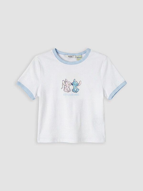XSIDE Angel ve Stitch Baskılı Kadın Crop