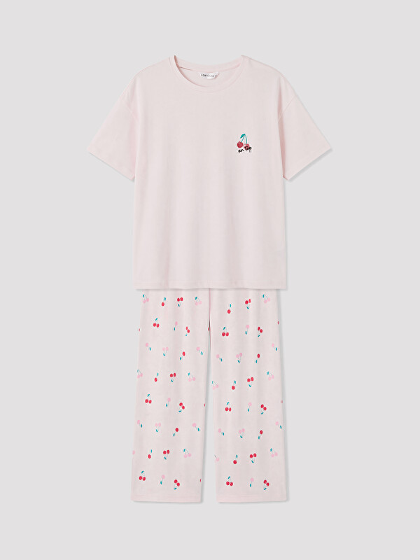 LCW Young Kiraz Baskılı Kadın Pijama Takım