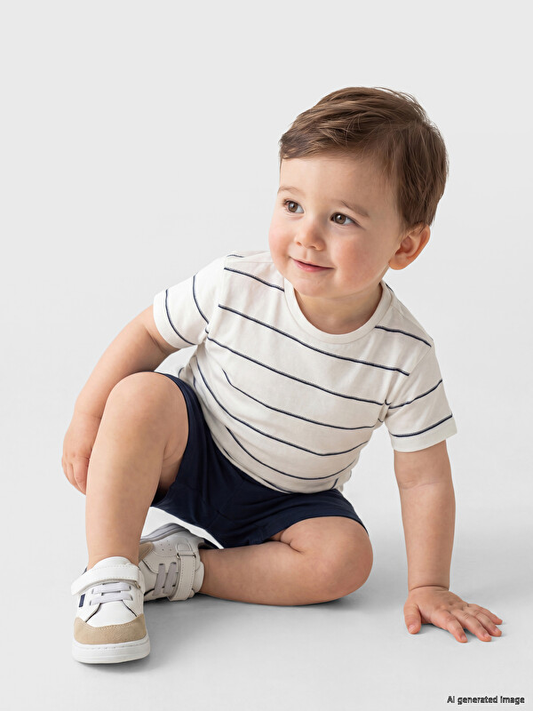 LCW baby Çizgili Erkek Bebek Şort Takım