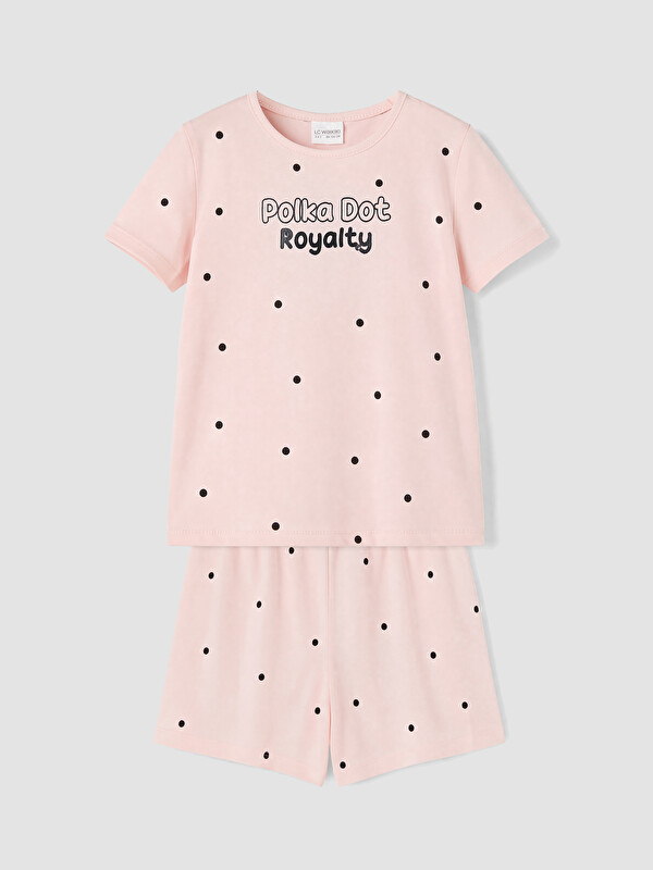 LCW Kids Bisiklet Yaka Kız Çocuk Şortlu Pijama Takımı