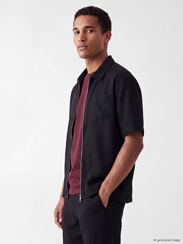 LCW Vision Regular Fit Fermuarlı Erkek Gömlek