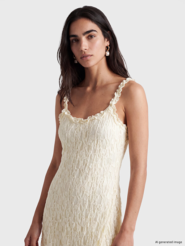 LCW Vision U Neck Lace Dress