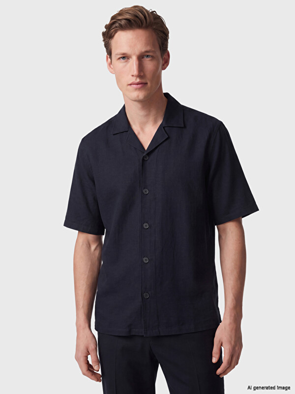 SOUTHBLUE Regular Fit Keten Karışımlı Erkek Gömlek