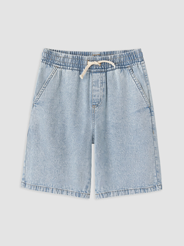 LCW Kids Elastic Waist Washed Boys' Jean Shorts