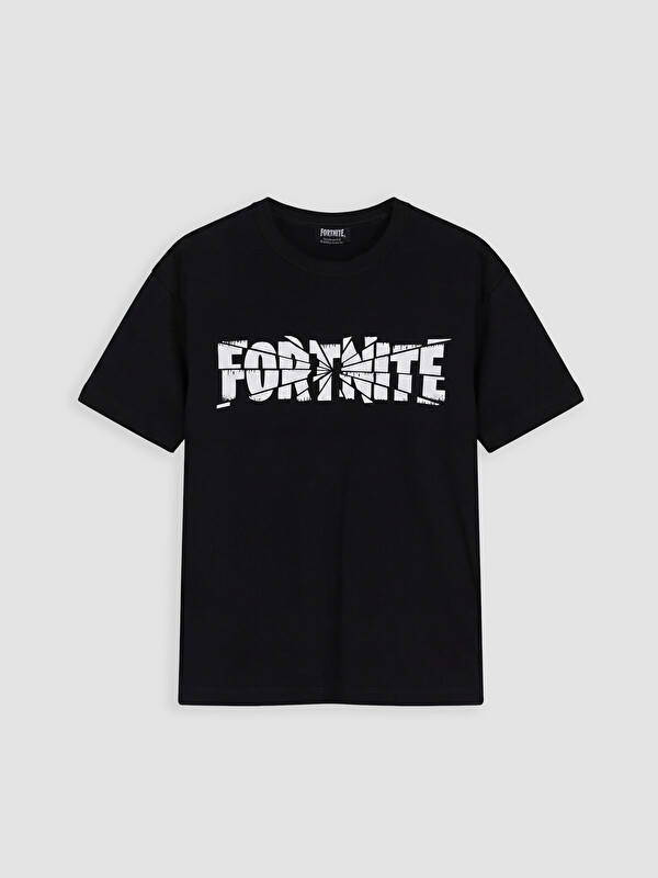 LCW Kids Bisiklet Yaka Fortnite Baskılı Erkek Çocuk Tişört