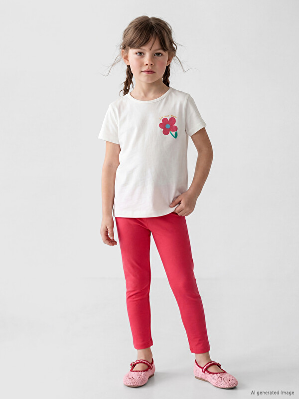 LCW Kids Çiçekli Kız Çocuk Takım