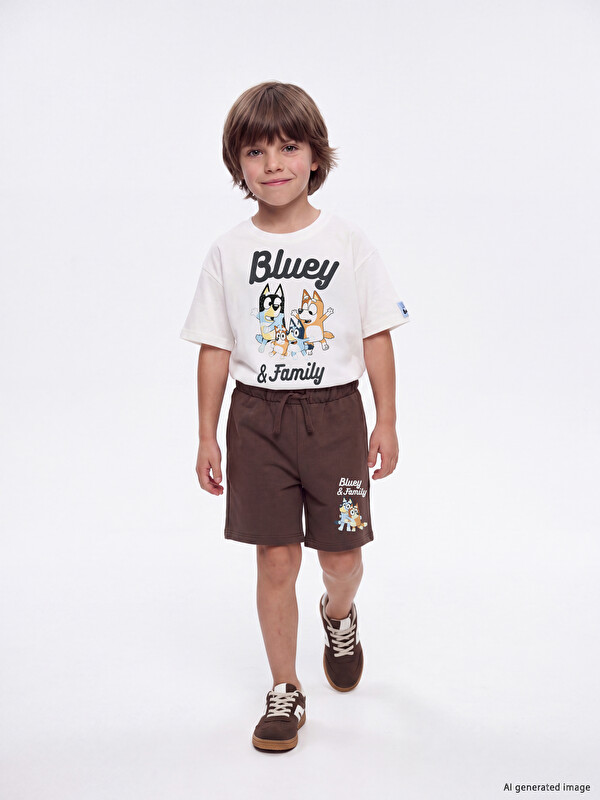 LCW Kids Bluey Baskılı Erkek Çocuk Takım