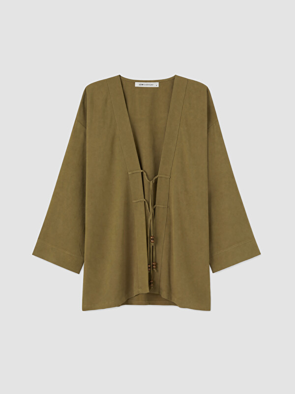 LCW EVERYDAY Oversize Keten Karışımlı Kadın Kimono