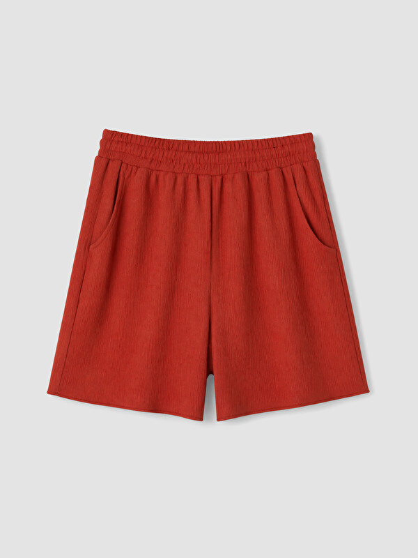 LCW Kids Kız Çocuk Beli Lastikli Dokulu Şort