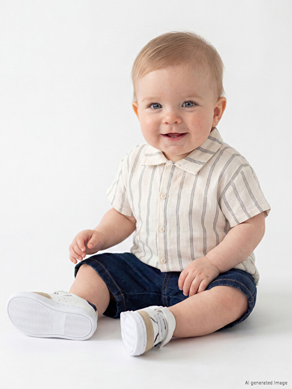 LCW baby Çizgili Erkek Bebek Gömlek
