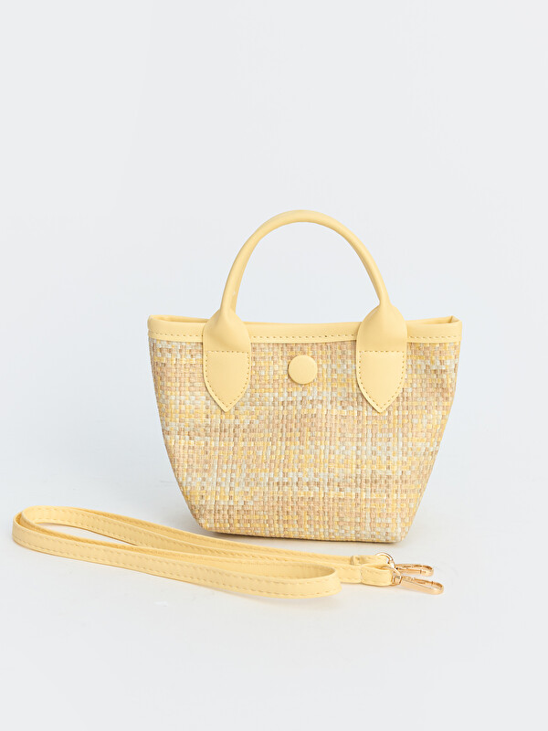 LCW ACCESSORIES Hasır Görünümlü Kız Çocuk Omuz Çantası