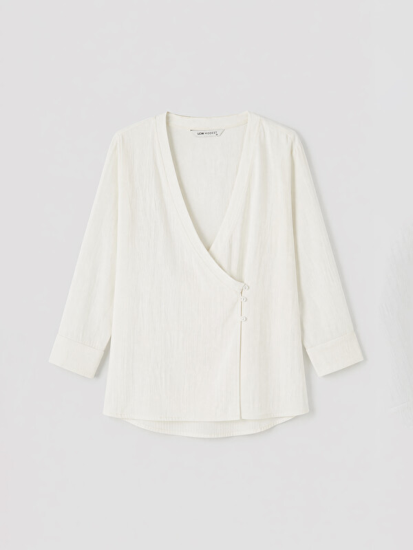 LCW Modest Kruvaze Yaka Kadın Kimono