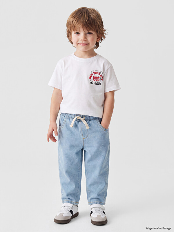 LCW baby Beli Lastikli Erkek Bebek Pantolon