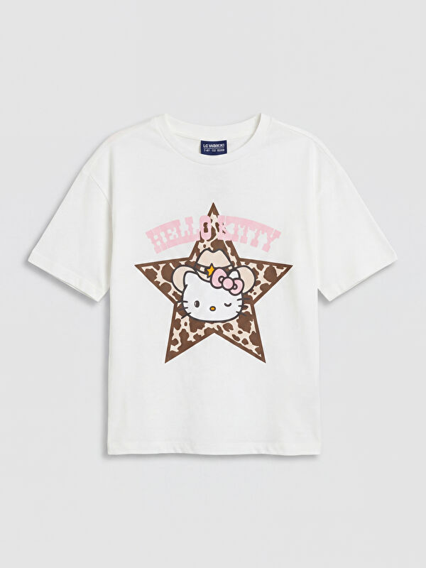 LCW Kids Bisiklet Yaka Hello Kitty Baskılı Kız Çocuk Tişört