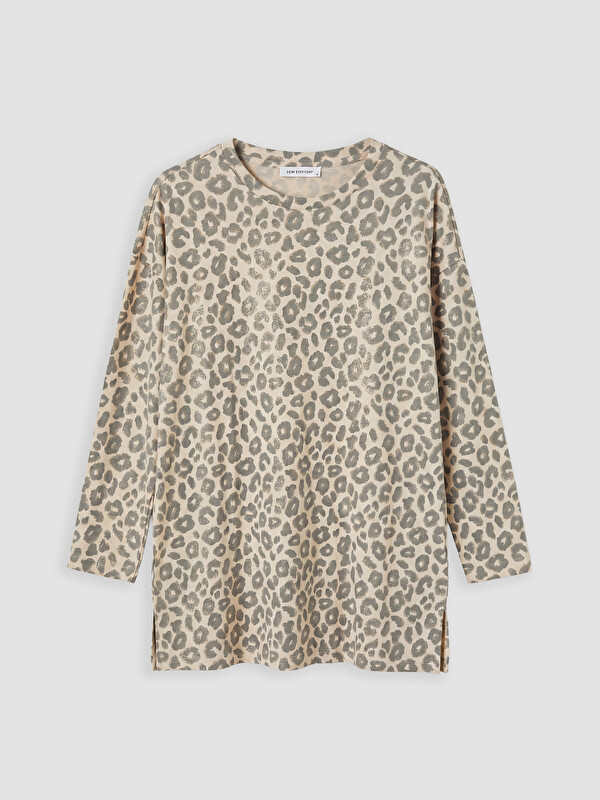 LCW EVERYDAY Leopar Desenli Soft Touch Kadın Tunik