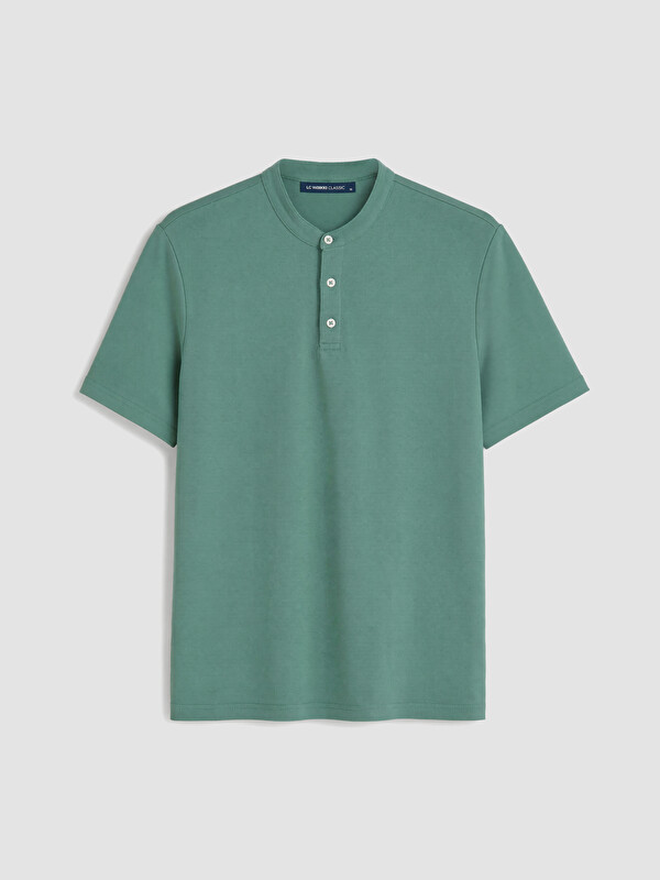 LCWAIKIKI Classic Grandad Collar %100 Cotton Men's T-Shirt