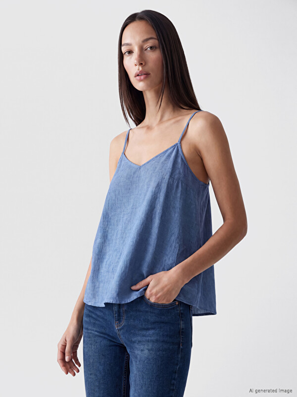 LCW EVERYDAY V Yaka İp Askılı Bluz
