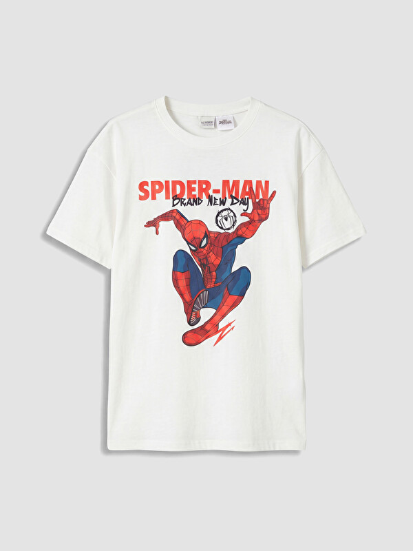 LCW Kids Bisiklet Yaka Spider-Man Baskılı Erkek Çocuk Tişört