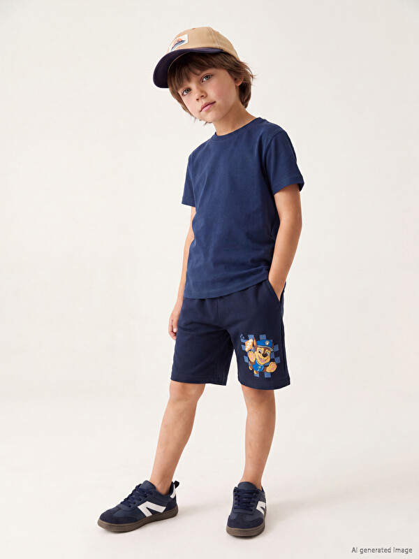 LCW Kids Elastic Waist Paw Patrol Printed Boys' Shorts