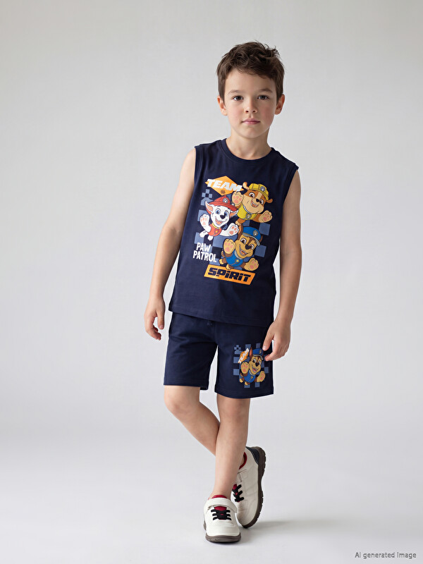 LCW Kids Elastic Waist Paw Patrol Printed Boys' Shorts