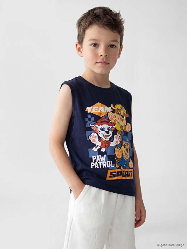 LCW Kids Crew Neck Paw Patrol Printed Boys' Tank Top