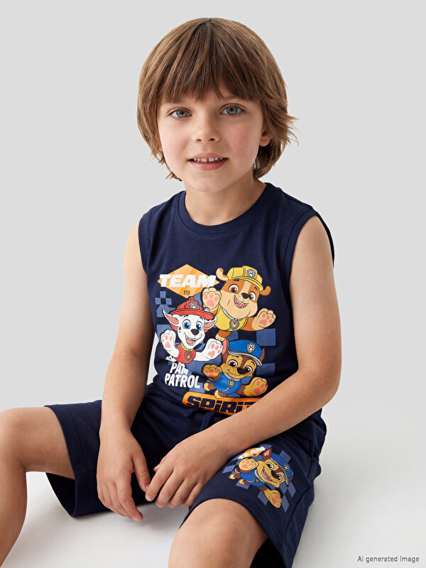 LCW Kids Bisiklet Yaka Paw Patrol Baskılı Erkek Çocuk Atlet