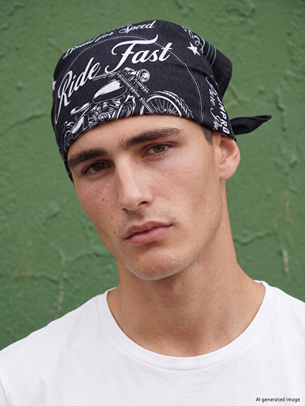 LCW ACCESSORIES Motosiklet Baskılı Erkek Bandana