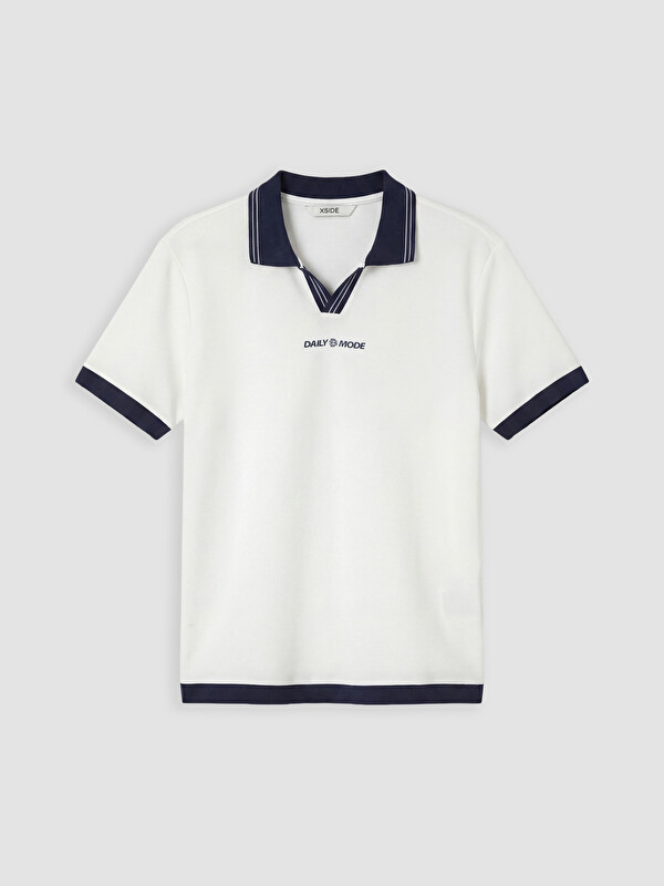XSIDE Polo Yaka Nakışlı Erkek Tişört