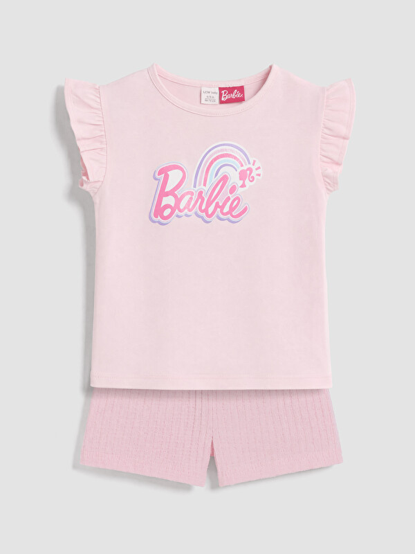 LCW baby Barbie Baskılı Kız Bebek Takım