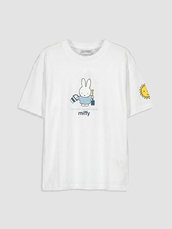 LCW Kids Bisiklet Yaka Miffy Baskılı Kız Çocuk Tişört
