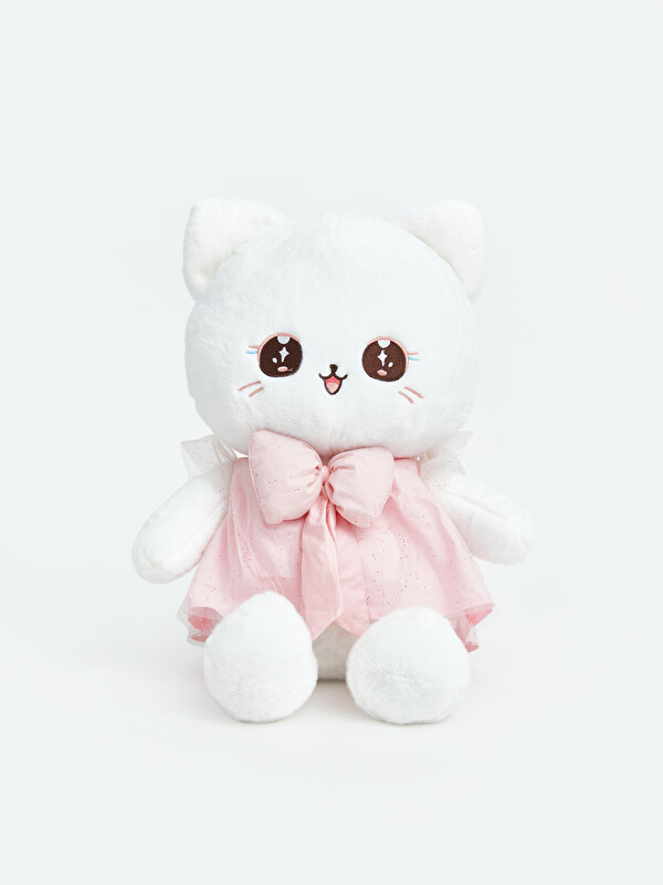 LCW JOY Bow Dressed Cat Figure Plush Toy