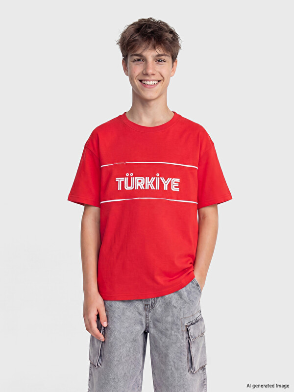 LCW Kids Türkiye Baskılı Erkek Çocuk Tişört