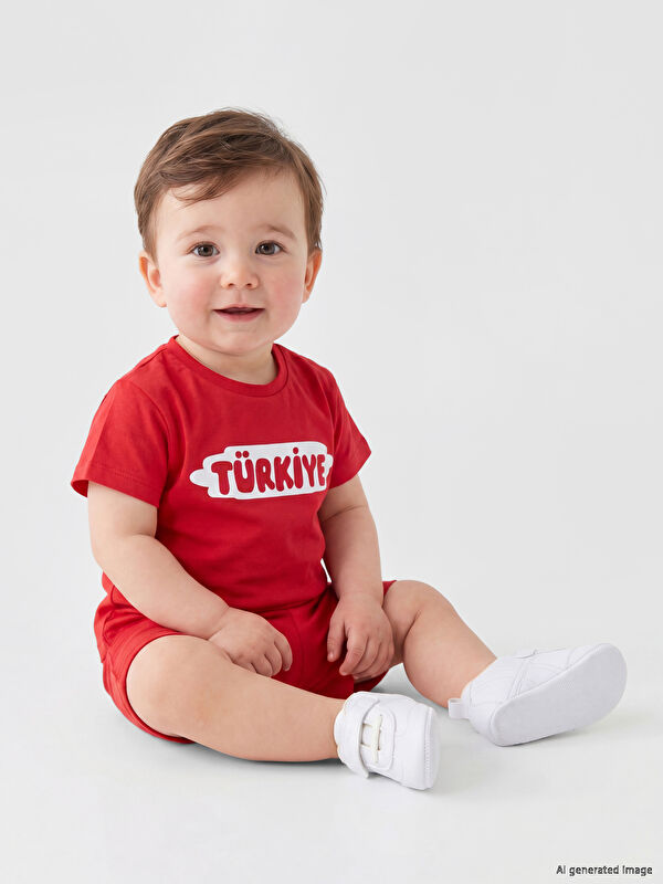LCW baby Türkiye Baskılı Erkek Bebek Şortlu Takım