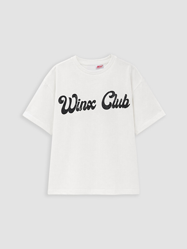 LCW Kids Winx Club Lisanslı Bisiklet Yaka Kız Çocuk Tişört