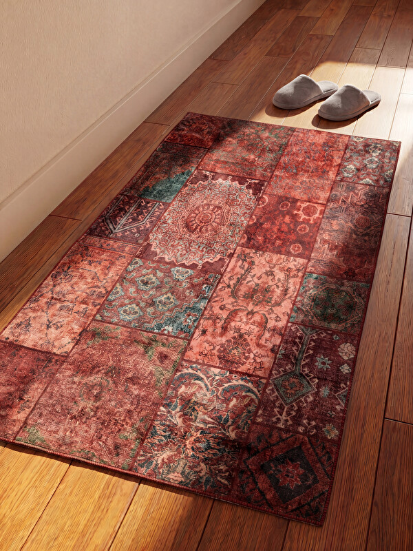LCW HOME Patchwork Etnik Desenli Dikdörtgen Halı 80x150 cm