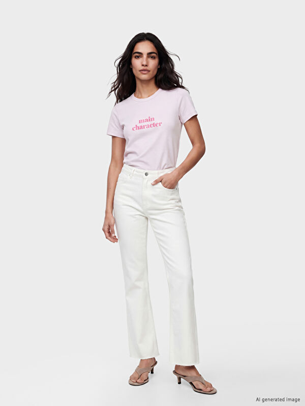 LCW Jeans Crop Flare Kadın Jean Pantolon