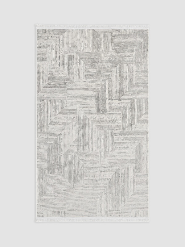 LCW HOME Geometrik Desenli Dikdörtgen Püsküllü Halı 120x180 cm