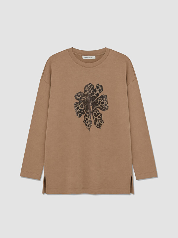 LCW EVERYDAY Çiçekli Oversize Soft Touch Kadın Tunik