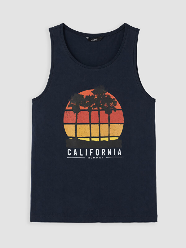 LC WAIKIKI Bisiklet Yaka California Baskılı Erkek Kolsuz Tişört