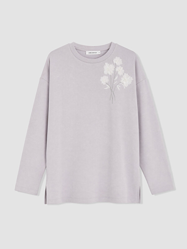 LCW EVERYDAY Nakışlı Oversize Soft Touch Kadın Tunik