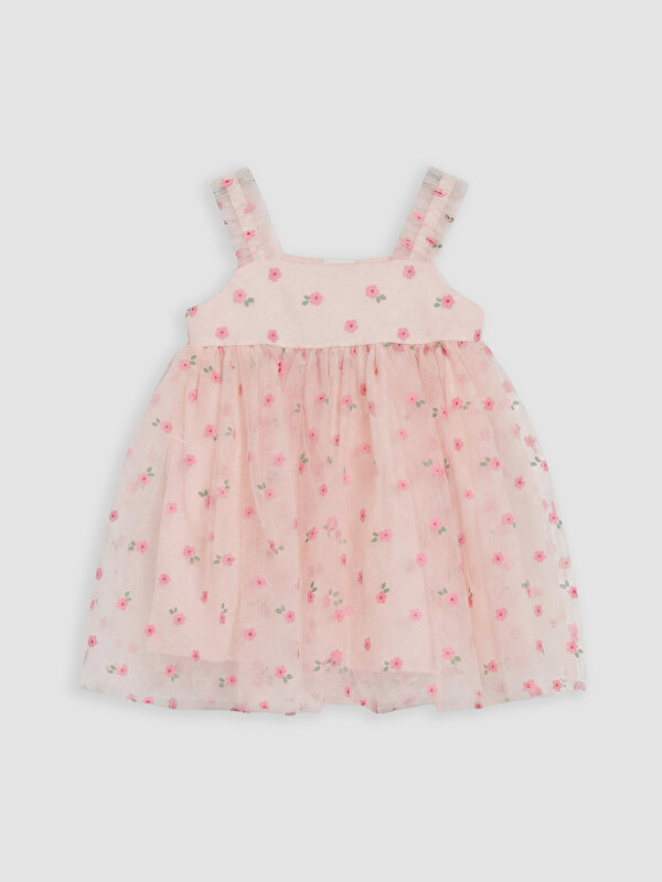 LCW baby Çiçek Desenli Kız Bebek Elbise