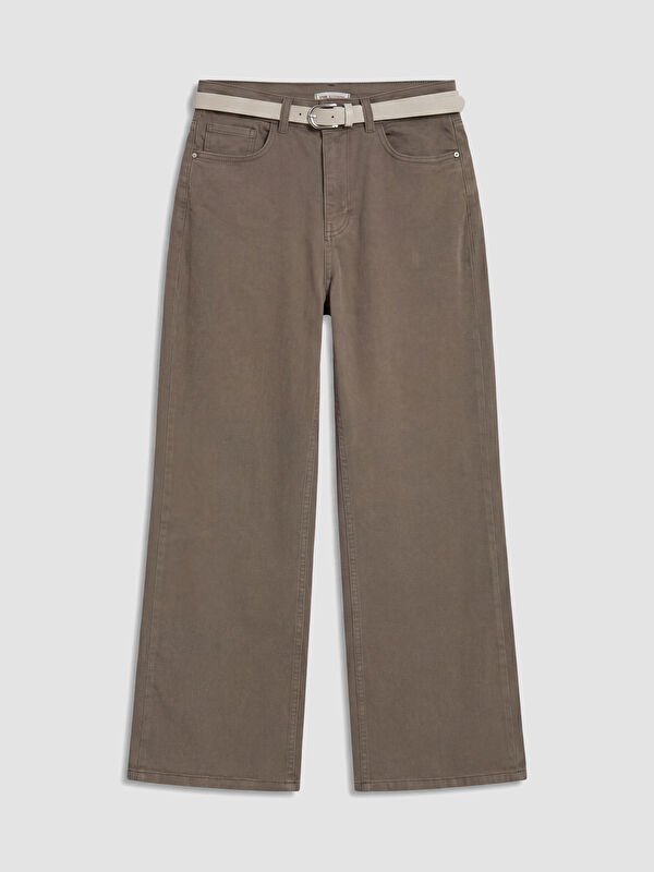 LCWAIKIKI Classic Beli Kemerli Wideleg Kadın Jean Pantolon