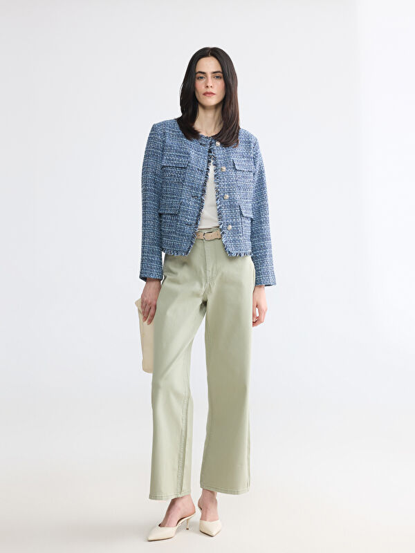 LCWAIKIKI Classic Beli Kemerli Wideleg Kadın Jean Pantolon